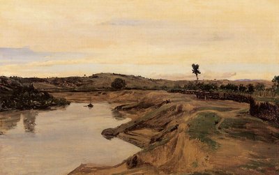 Der Spaziergang von Poussin, Landschaft von Rom von Jean Baptiste Camille Corot